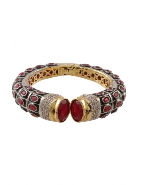 Bracelet jonc onix rouge